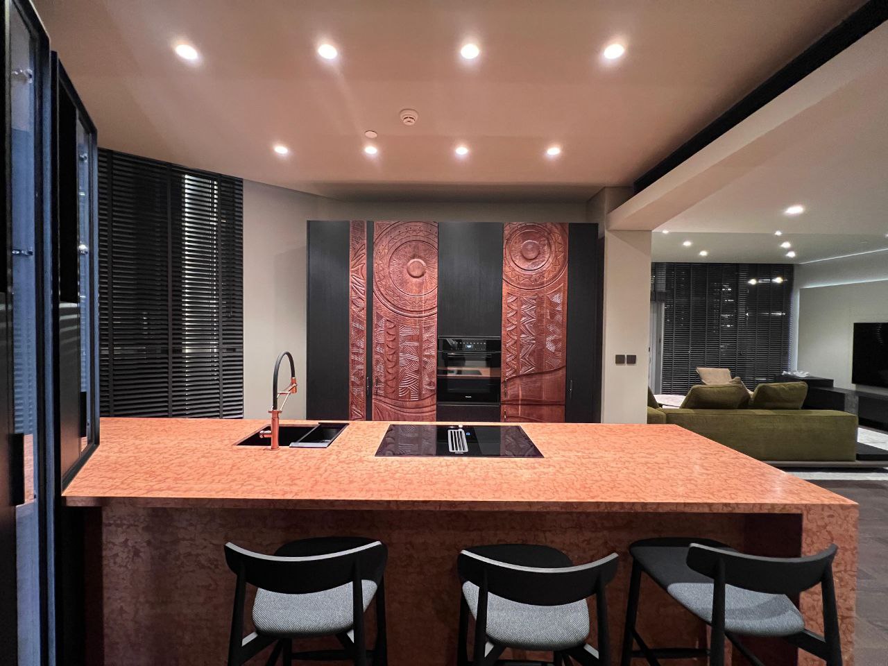 Custom kitchen with statement island — Dubai