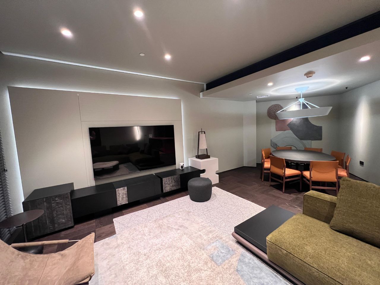 Open-plan living and dining room — Dubai apartment renovation